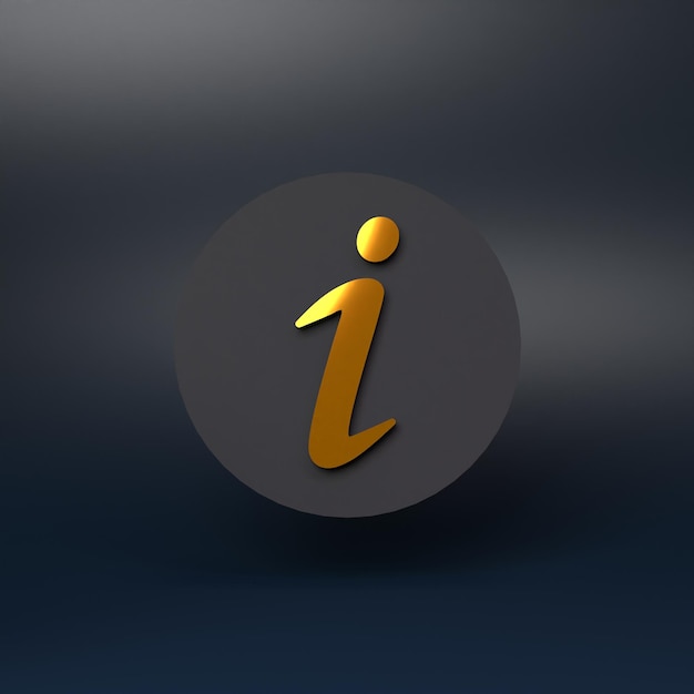 Icono de información 3d render ilustración