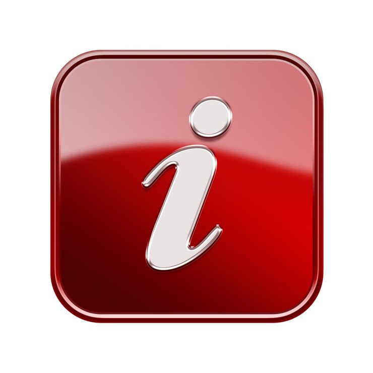 El icono de información es de color rojo brillante