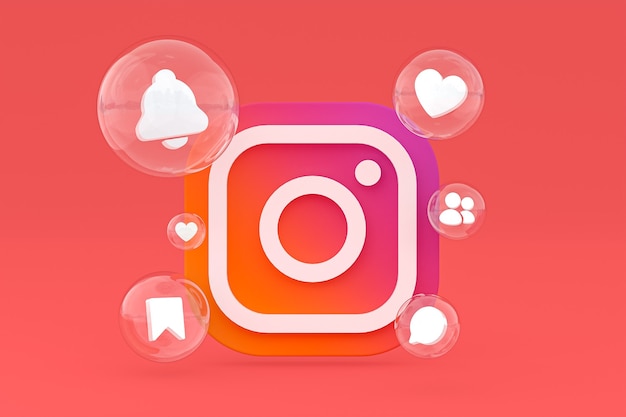 Icono de Instagram en la pantalla del teléfono inteligente o teléfono móvil 3D Render