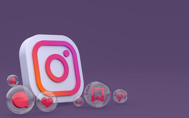 Icono de Instagram en la pantalla del teléfono inteligente o teléfono móvil 3D Render