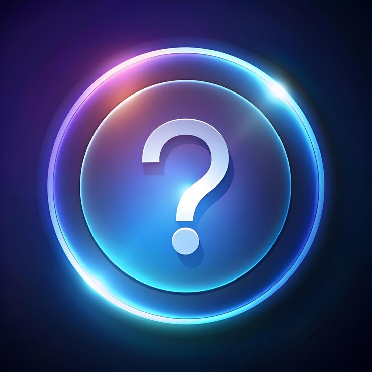 Foto un icono de interrogación 3d futurista y brillante perfecto para representar consultas, preguntas frecuentes de apoyo o conocimiento