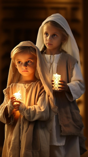 Foto icono de jesús y velas encendidas de la iglesia