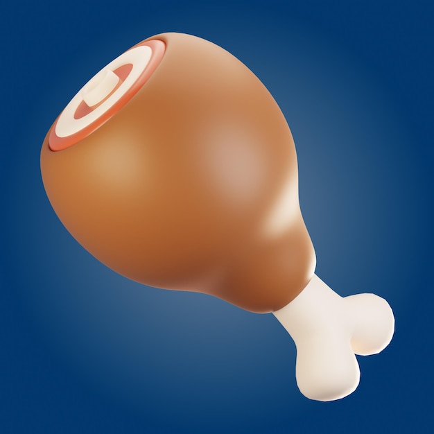 Icono de juego de aventura de renderización 3D concepto de icono de carne de renderización 4D