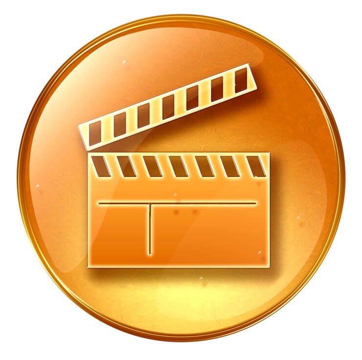 icono de la junta de clapper de la película amarillo