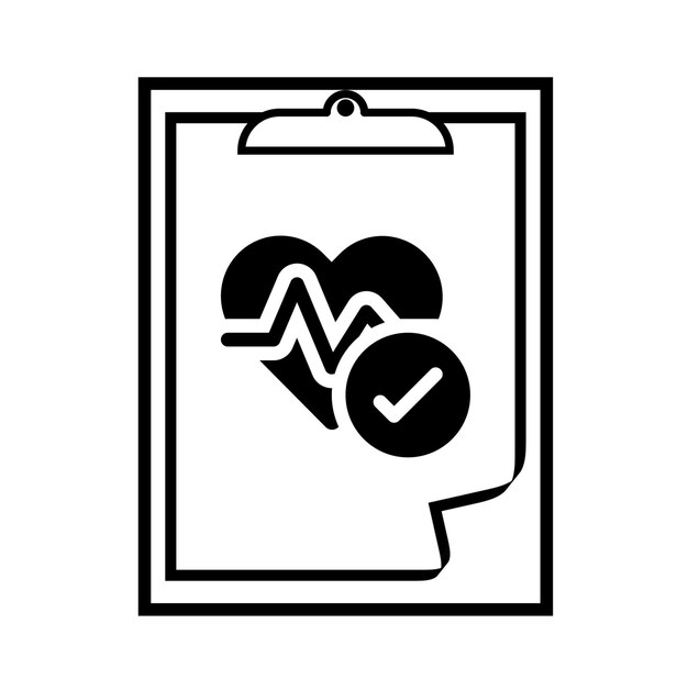 Icono del latido del corazón sobre un fondo blanco