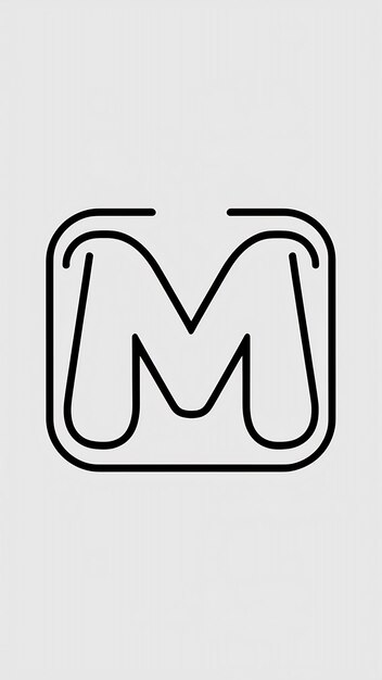 Icono de la letra M simple diseño vectorial de signos de logotipo limpio