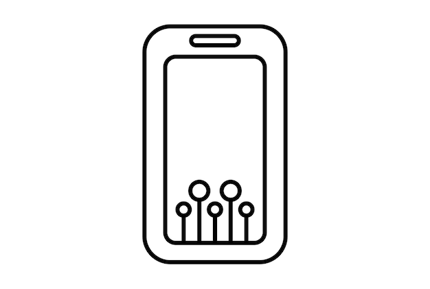 Icono de línea de aplicación símbolo de sitio web inteligencia artificial signo negro para aplicación o web