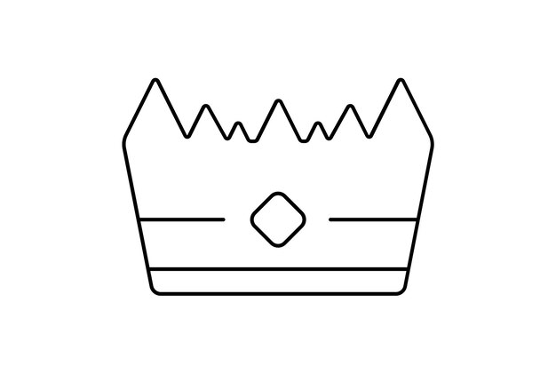 Icono de línea de corona arte de símbolo de rey minimalista arte de signo real