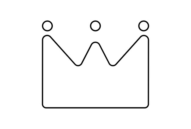 Foto icono de línea de corona arte de símbolo de rey minimalista arte de signo real