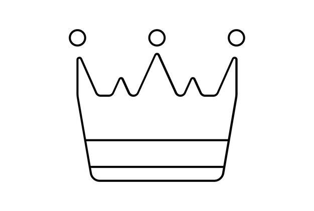 Icono de línea de corona arte de símbolo de rey minimalista arte de signo real