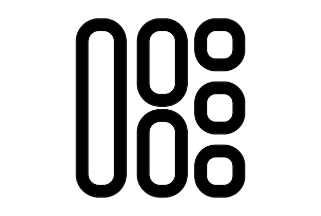 Icono de línea de formas símbolo de interfaz de usuario plana arte de aplicación de signo minimalista negro