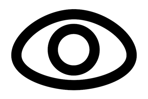 Icono de línea de ojo símbolo de interfaz de usuario plana arte de aplicación de signo minimalista negro