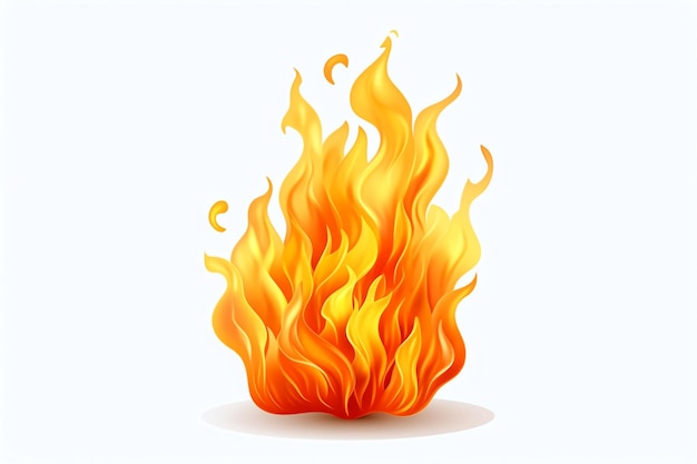 icono de llama de fuego aislado en fondo blanco ultra detallado