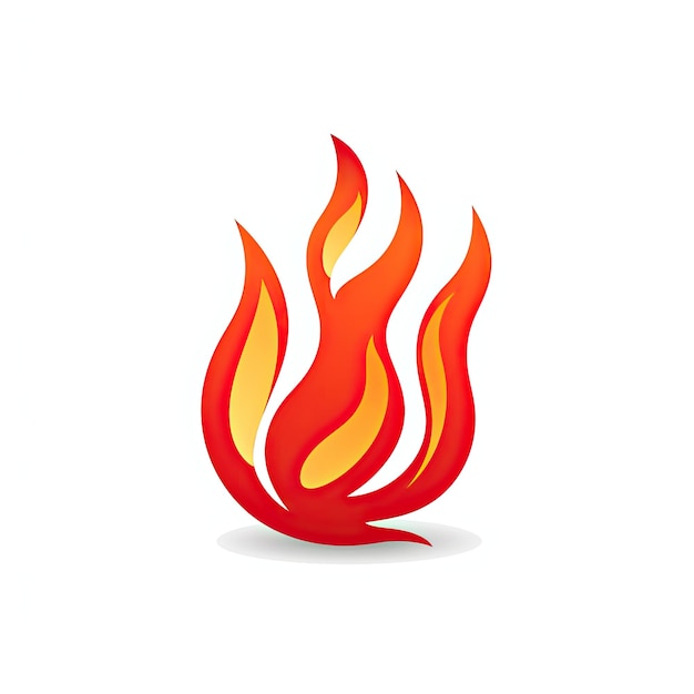 Foto icono de llama de fuego ilustración vectorial aislada sobre fondo blanco