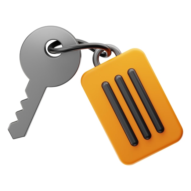 Icono de llave de bienes raíces premium representación 3d sobre fondo aislado