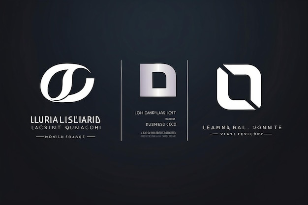 Icono de logotipo conjunto de letras L O L O con plantilla vectorial de tarjeta de visita