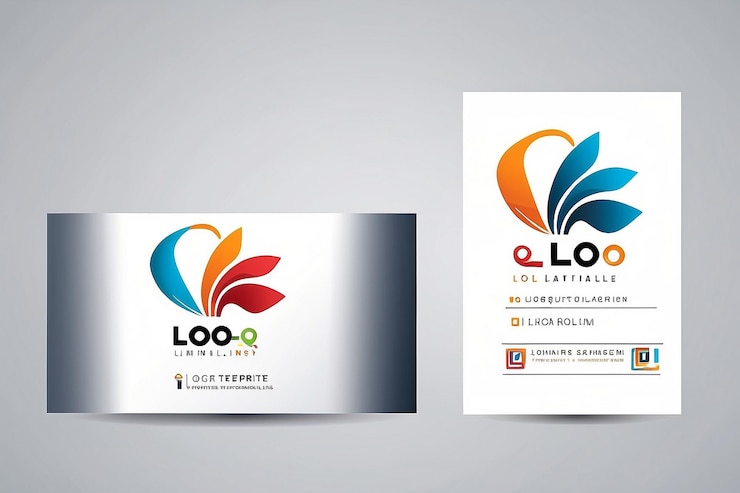 Foto icono de logotipo conjunto de letras l o l o con plantilla vectorial de tarjeta de visita