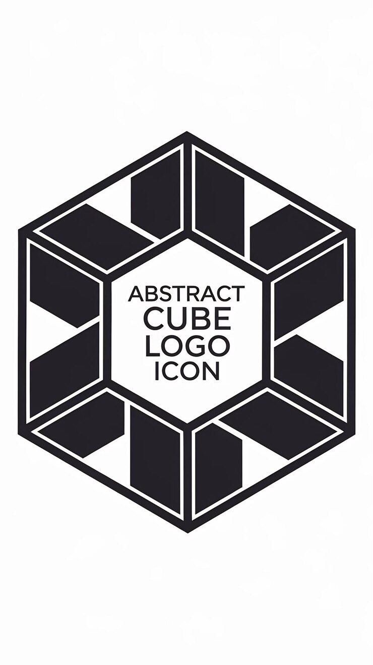 Foto icono de logotipo de cubo abstracto diseño vectorial de concepto de hexágono moderno