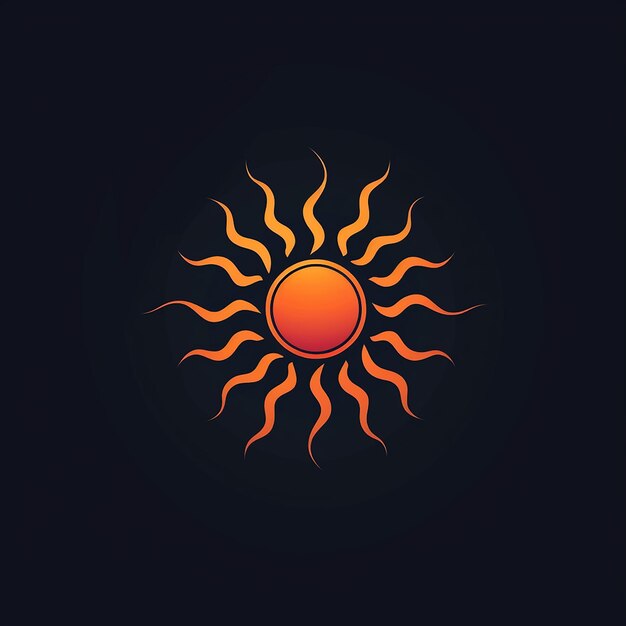 Foto icono del logotipo diseño plano sol