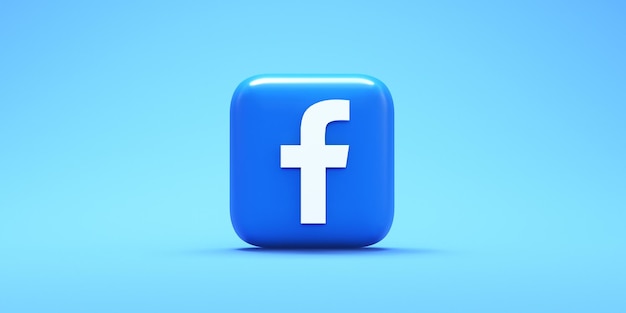 icono del logotipo de facebook renderizado 3d