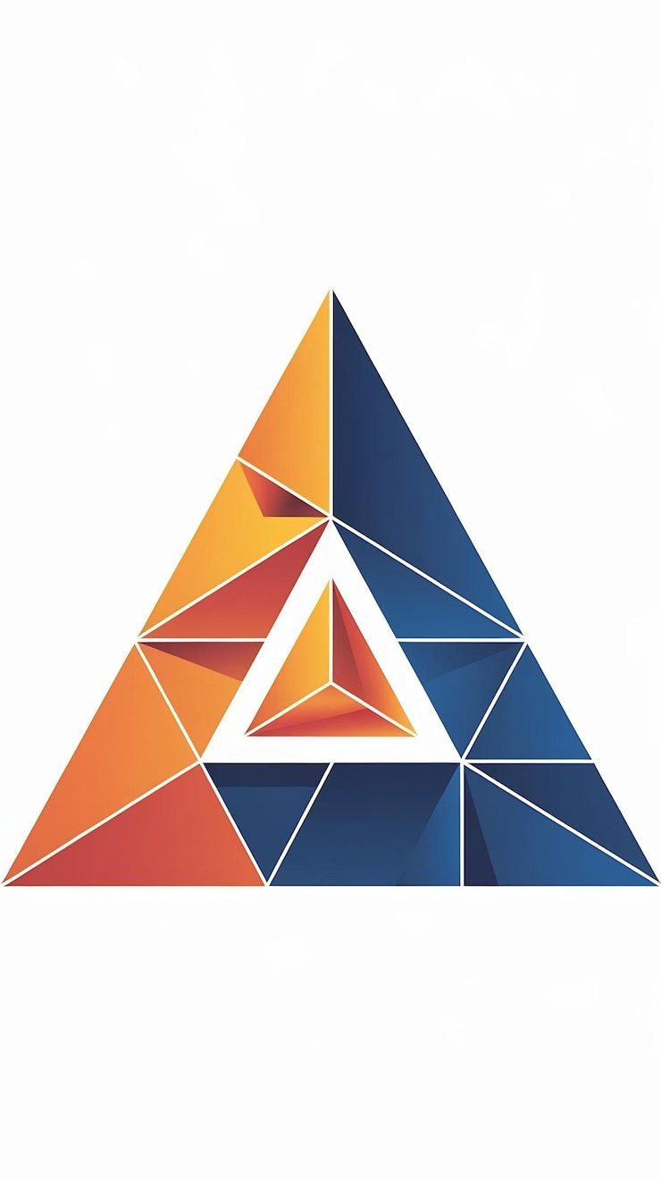 Foto el icono del logotipo de las formas geométricas de triángulos abstractos vectoriales