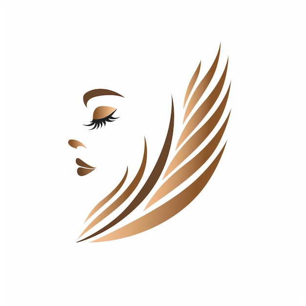El icono del logotipo de un hermoso salón de belleza en un fondo blanco aislado