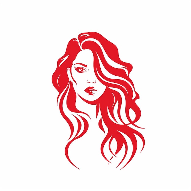 El icono del logotipo de un hermoso salón de belleza en un fondo blanco aislado