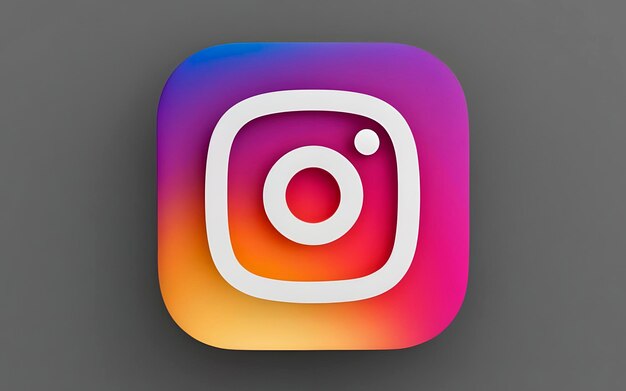 El icono del logotipo de Instagram en 3D