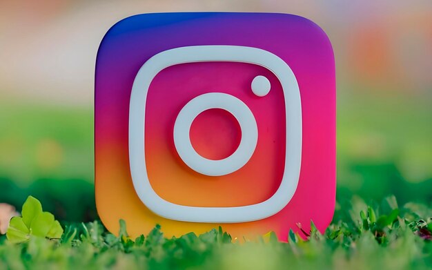 El icono del logotipo de Instagram en 3D