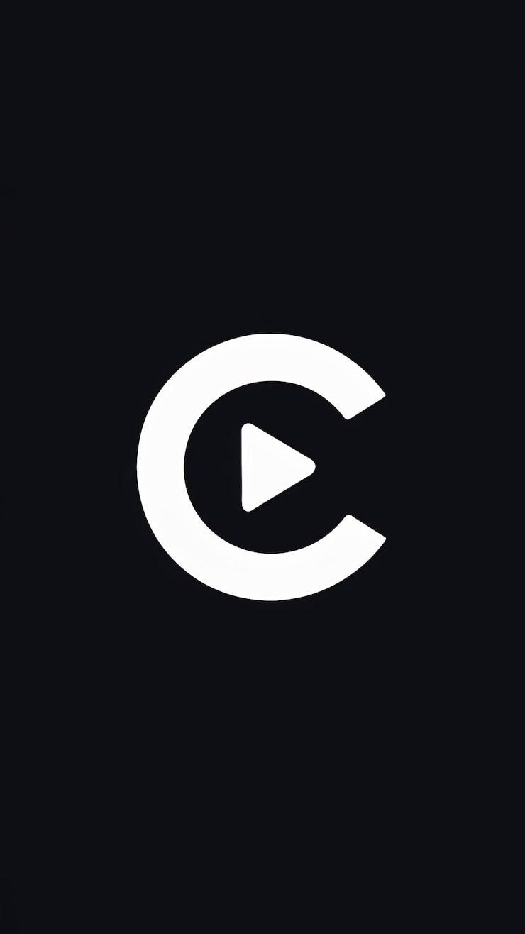 Foto ícono del logotipo de los medios de comunicación de la letra c signo del botón de reproducción