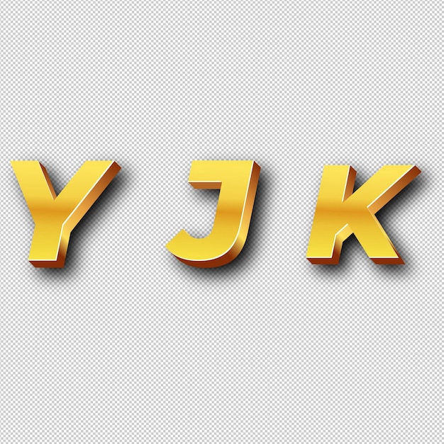 Foto el icono del logotipo de oro de yjk con fondo blanco aislado y transparente