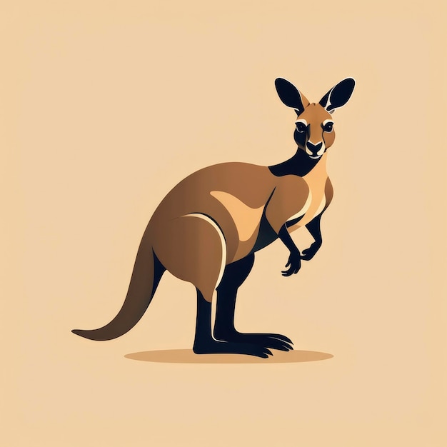 Foto icono del logotipo del vector de la ilustración del canguro