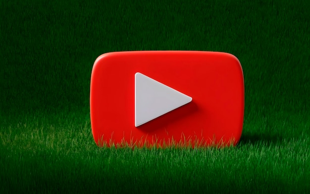 El icono del logotipo de YouTube en 3D