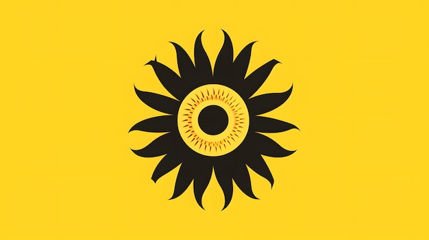 Foto el icono lúdico de un girasol