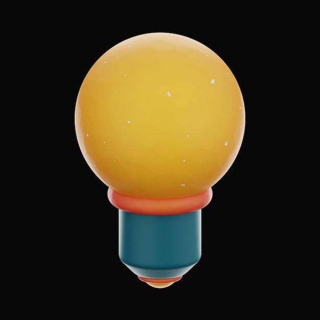 Icono de luz de bombilla premium representación 3d sobre fondo aislado