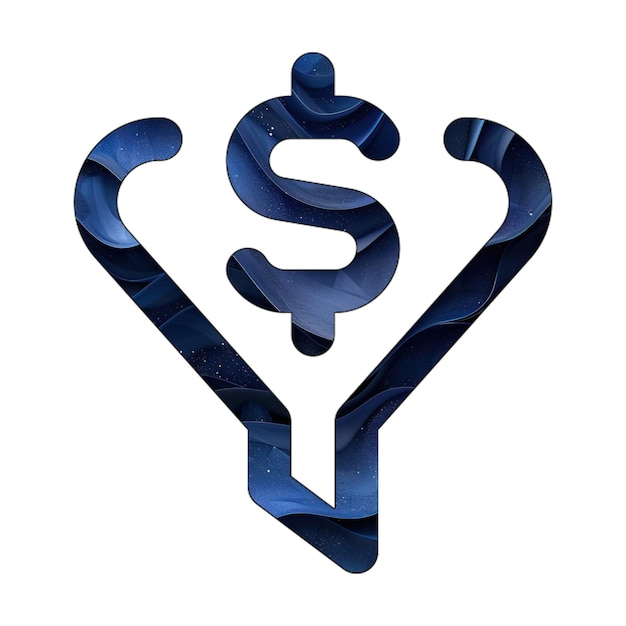 Foto icono de luz embudo dólar azul gradiente diseño de estilo de fondo