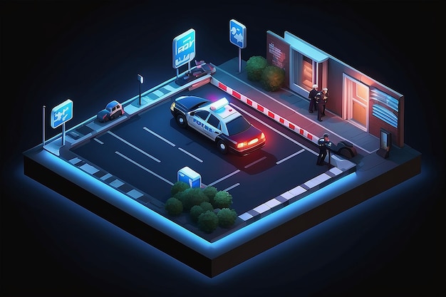 Icono de luz isométrica de la policía