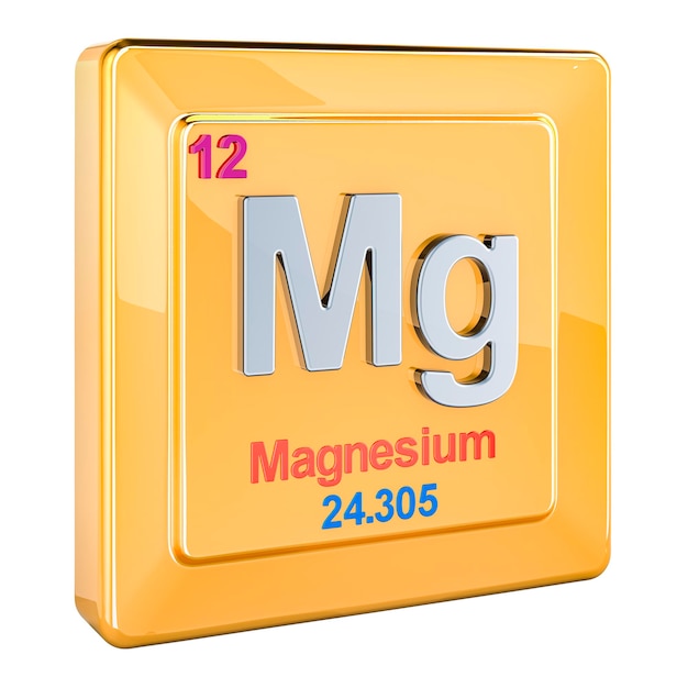 El ícono de magnesio Mg es el signo del elemento químico en 3D.