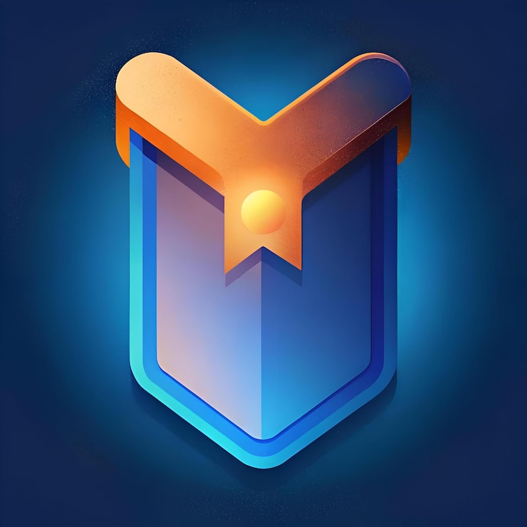 Foto un icono de marcador 3d moderno y elegante con gradientes azules y naranjas vibrantes