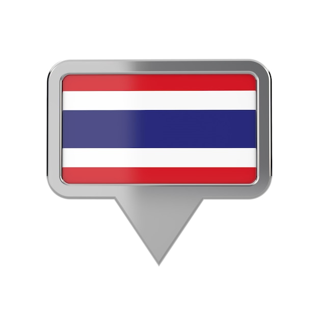 Foto icono de marcador de ubicación de bandera de tailandia representación 3d