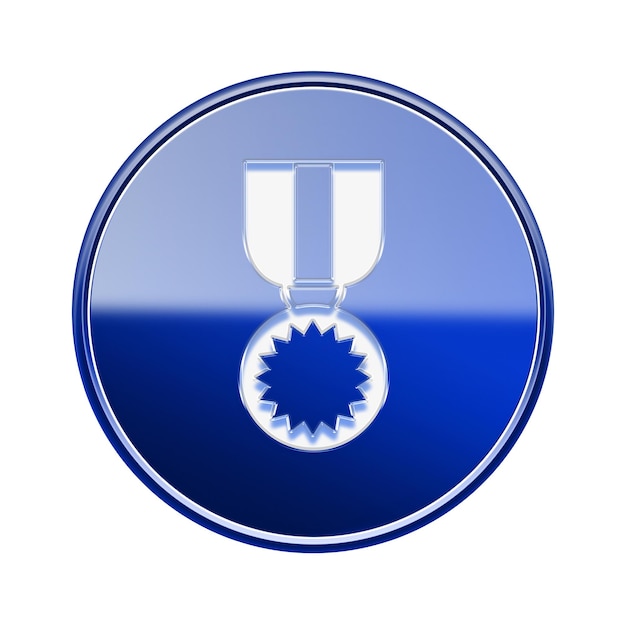 icono de la medalla azul brillante