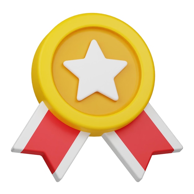 icono de medalla de estrella aislado en el fondo blanco