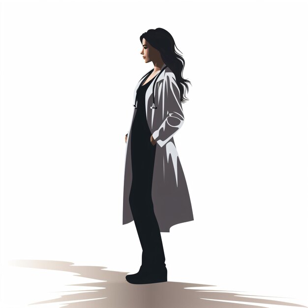 Foto icono médico profesional de doctor silhouette vector en un fondo blanco