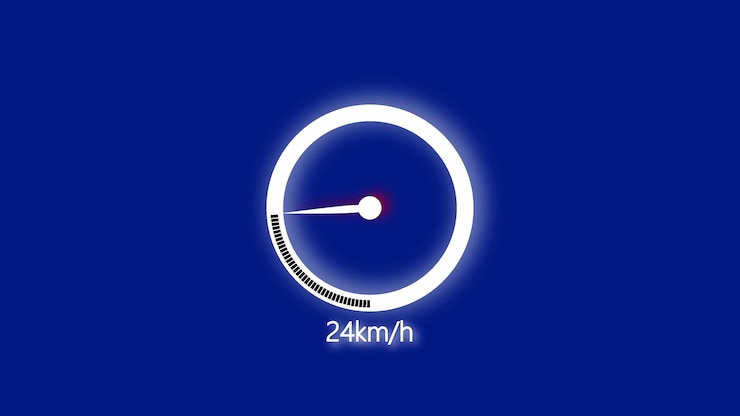 Foto icono del medidor de velocidad en un fondo abstracto de color blanco