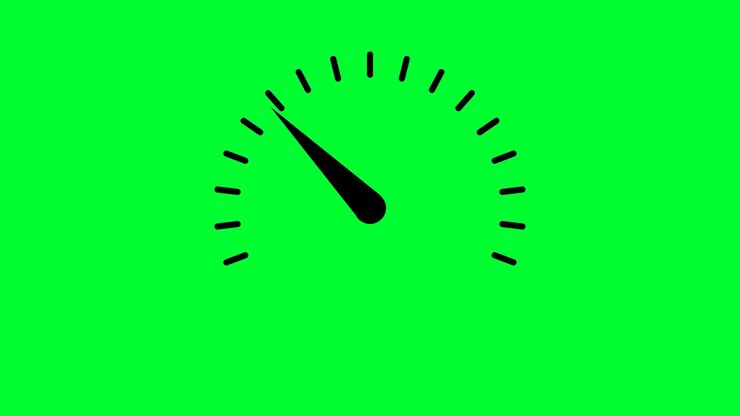 Foto el icono del medidor de velocidad en un fondo verde es perfecto para el tablero de instrumentos o los diseños carrelados