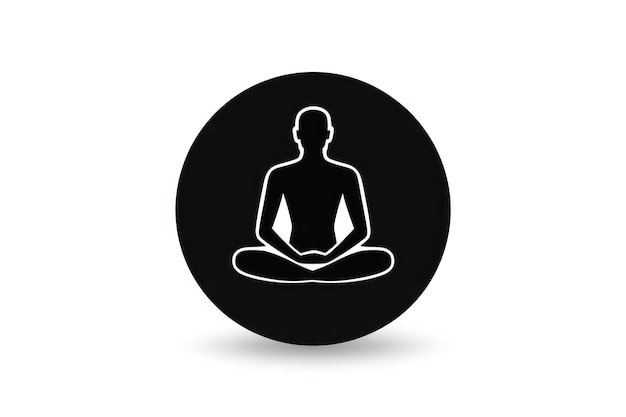 Foto Ícono de meditación en fondo blanco ar 32 v 52 id de trabajo 5403f6eb15b548cb920c69d85c28daa3