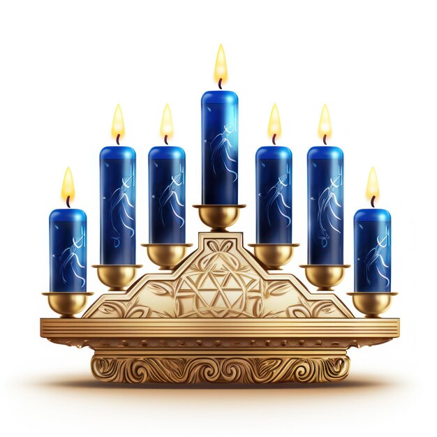 El icono de la menorá para Hanukkah