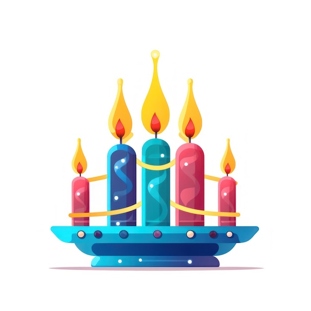 El icono de la menorá para Hanukkah