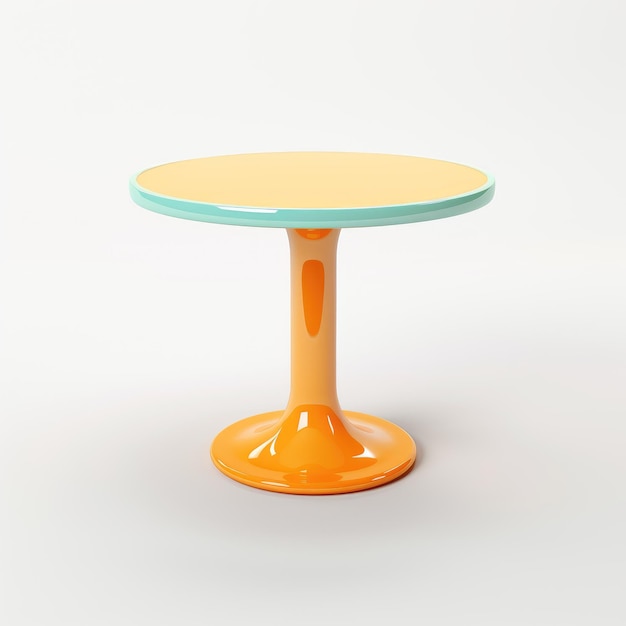 Icono de mesa de café simplista y moderna. Un elegante renderizado 3D en plástico brillante con un atractivo minimalista.