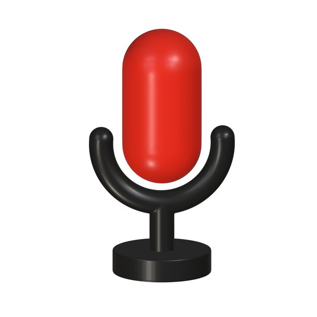 Icono de micrófono vintage rojo y negro